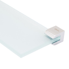 Porta Shampoo Reto Simples Parafuso Metal e Vidro Branco e Prata 40x10x15cm Cube Celite